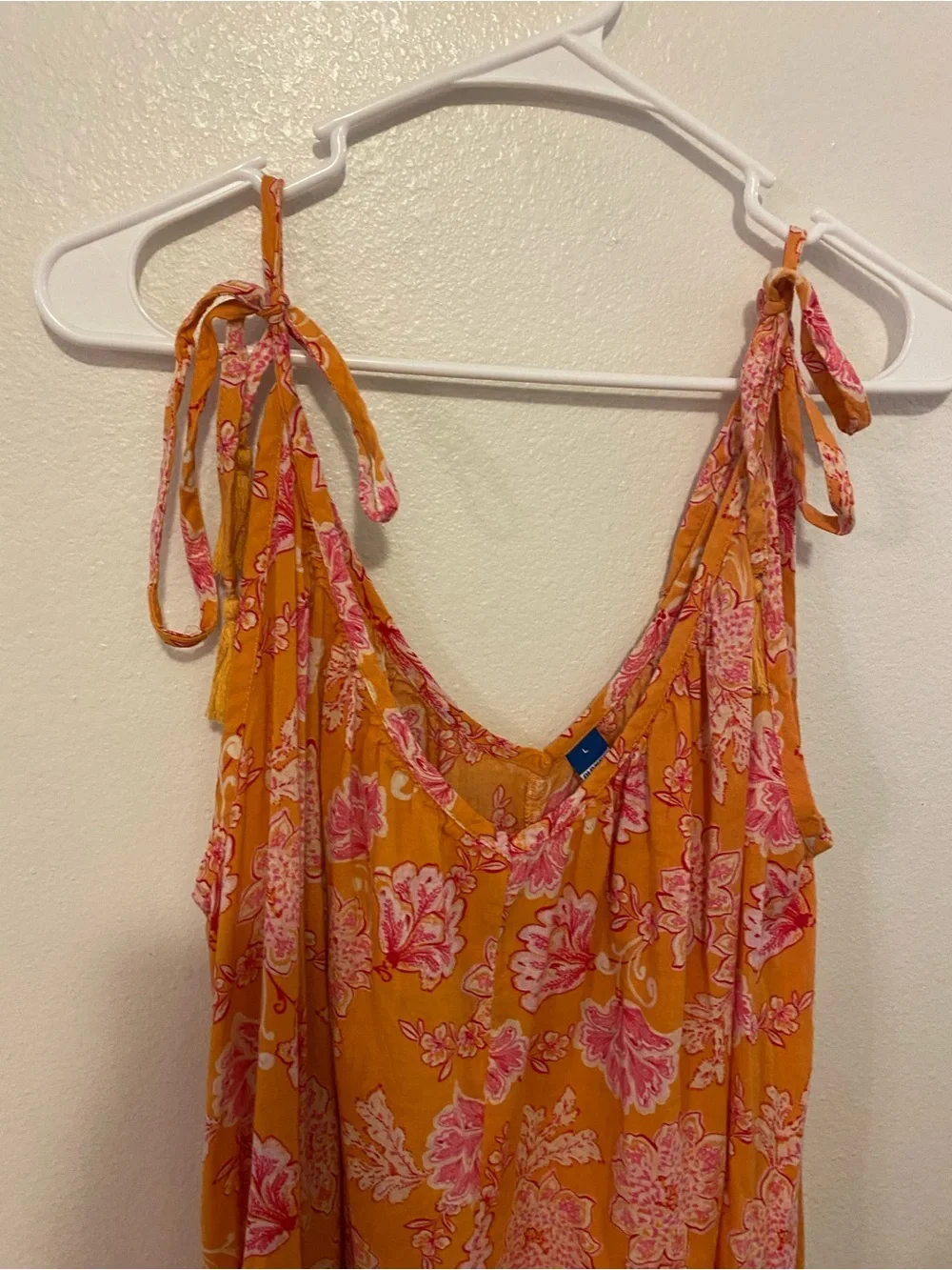 Mommy and Me Family Matching Old Navy Orange Floral Tie-Shoulder Sundress Set